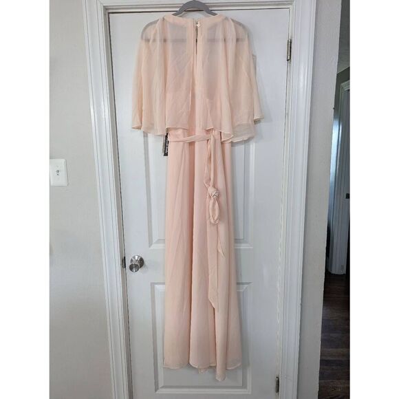 Modcloth Queen of Eden Wrap Dress Large‎ blush pink NWTs maxi chiffon bridesmaid - Picture 8 of 10